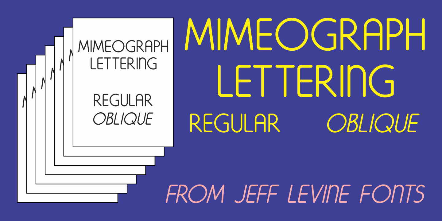 Пример шрифта Mimeograph Lettering JNL
